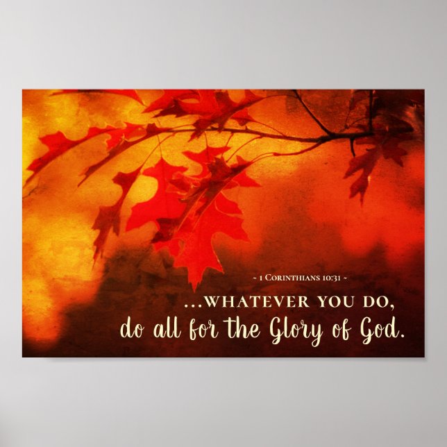 1 Corinthians 10:31 Do All for the Glory of God Poster (Front)