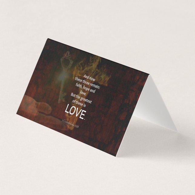 1 Corinthians 13:13 Bible Verses Quote About LOVE Business Card (Front)