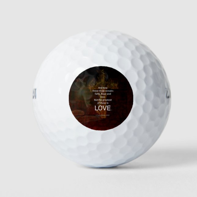 1 Corinthians 13:13 Bible Verses Quote About LOVE Golf Balls (Front)