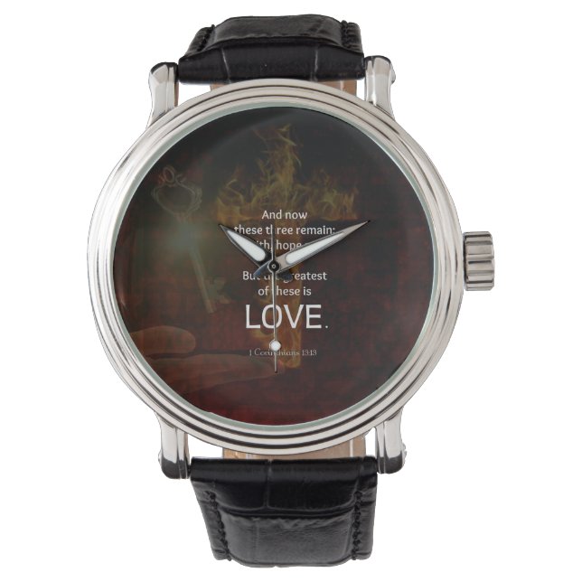 1 Corinthians 13:13 Bible Verses Quote About LOVE Watch (Front)