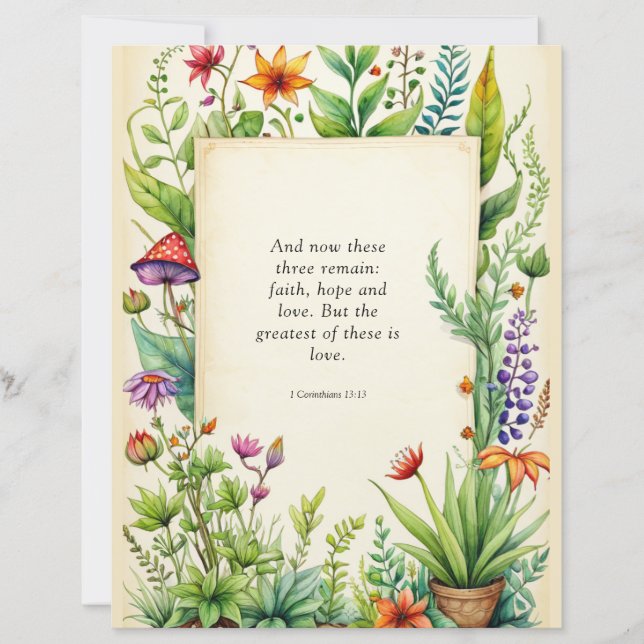 1 Corinthians 13:13 Christian Bible Verse (Front)