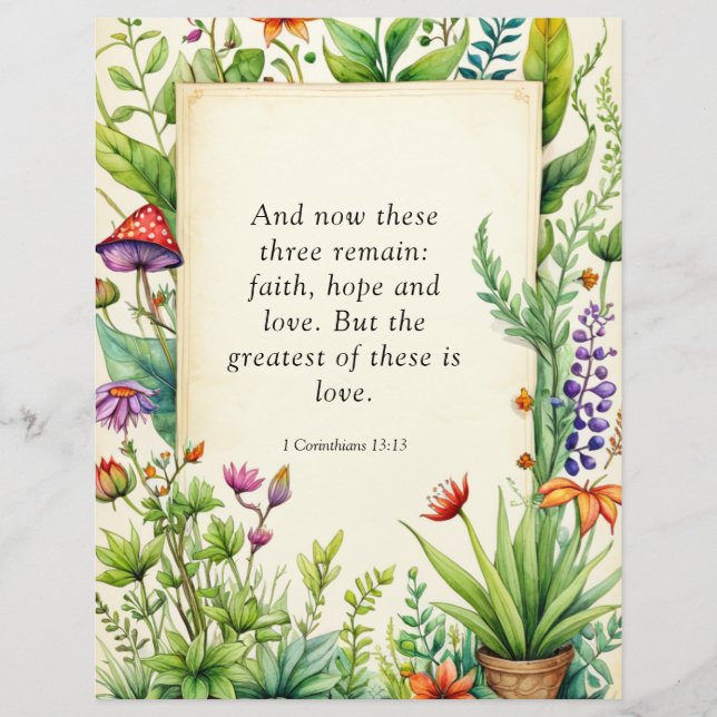 1 Corinthians 13:13 Christian Bible Verse Flyer (Front)