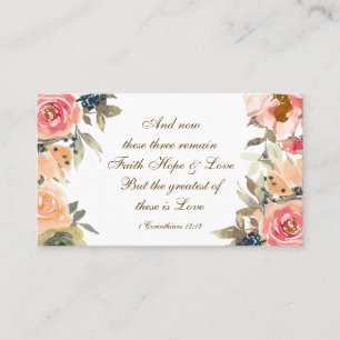 1 Corinthians 13:13 Faith Hope Love Bible Verse Business Card
