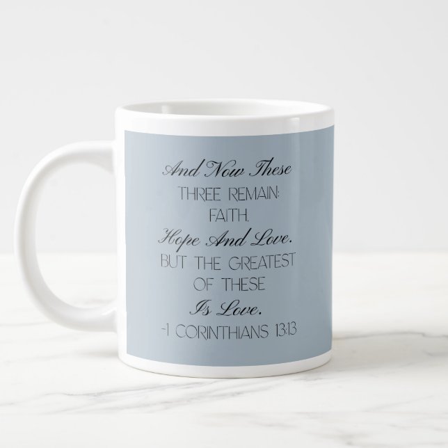 1 Corinthians 13:13 Hope Bible Verse Mug  (Left)