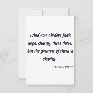 1 Corinthians 13:13 KJV Bible Scripture Greeting Card