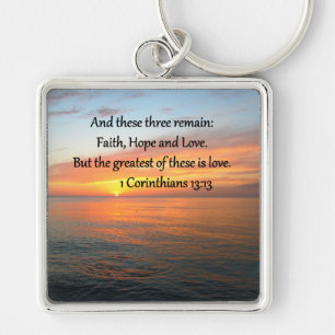 1 CORINTHIANS 13:13 SUNRISE PHOTO KEY RING
