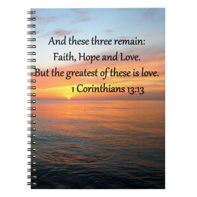 1 CORINTHIANS 13:13 SUNRISE PHOTO NOTEBOOK (Front)