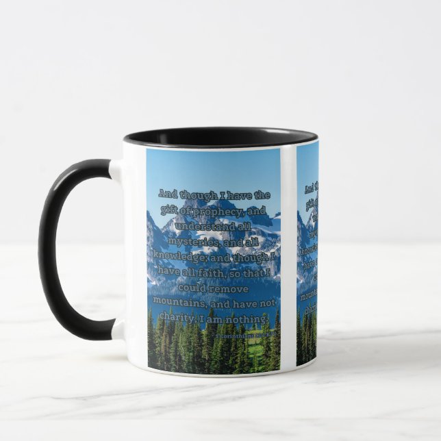 1 Corinthians 13:2 KJV Bible Verse Pic Two-Tone Mug (Left)