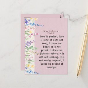 1 Corinthians 13:4-5 Bible Verse Image Postcard