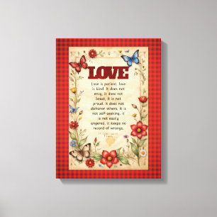 1 Corinthians 13:4-5 Christian Bible Verse Art Canvas Print