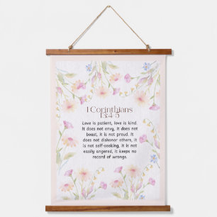 1 Corinthians 13:4-5 Christian Bible Verse Art Hanging Tapestry