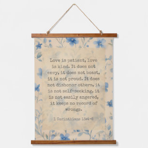 1 Corinthians 13:4–5 Love Is Patient Floral Hanging Tapestry