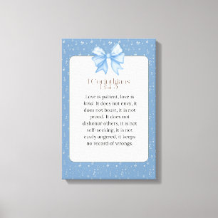 1 corinthians 13 4 5, love is patient love is kind canvas print