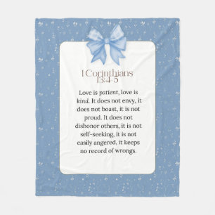 1 corinthians 13 4 5, love is patient love is kind fleece blanket