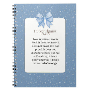 1 corinthians 13 4 5, love is patient love is kind notebook
