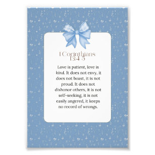 1 corinthians 13 4 5, love is patient love is kind photo print