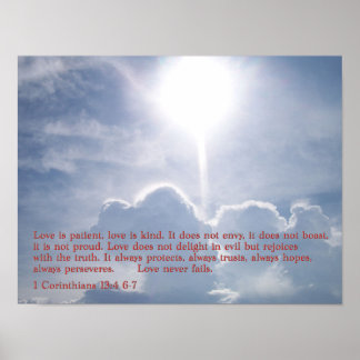 1 Corinthians 13:4 6-7 Clouds Poster