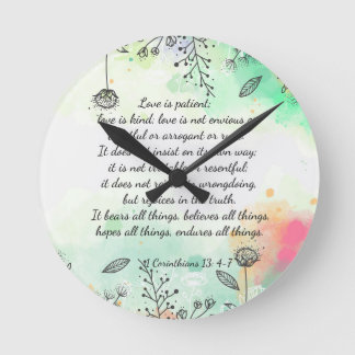1 Corinthians 13: 4-7  Round Clock