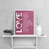 1 Corinthians 13:4-8 Bible Verse, Vintage Burgundy