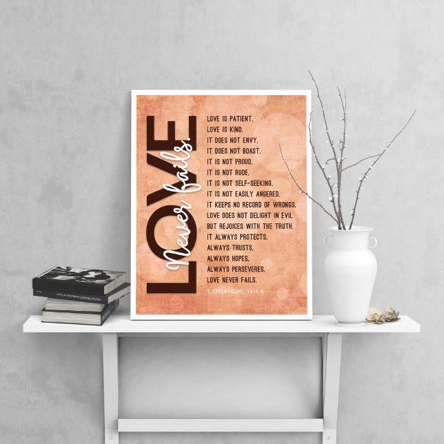 1 Corinthians 13:4-8 Bible Verse, Vintage Dotty Poster (Creator Uploaded)