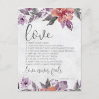 1 Corinthians 13:4-8 Floral Bible Verse Wedding