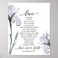 1 Corinthians 13:4-8 Love is Patient Lavender Iris