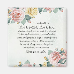1 Corinthians 13:4-8 Love is Patient, Love is Kind Magnet