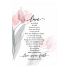 1 Corinthians 13:4-8 Love is Patient Pink Tulips