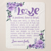 1 Corinthians 13:4-8 Love is Patient Purple Floral