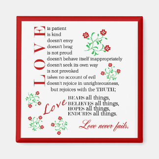 1 Corinthians 13 4-8 | Love Never Fails Magnet