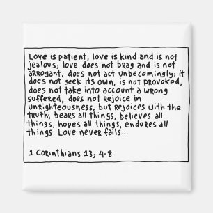 1 Corinthians 13 4-8 Magnet