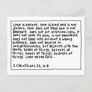 1 Corinthians 13 4-8 Postcard
