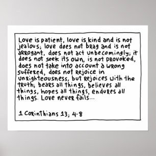 1 Corinthians 13 4-8 Poster