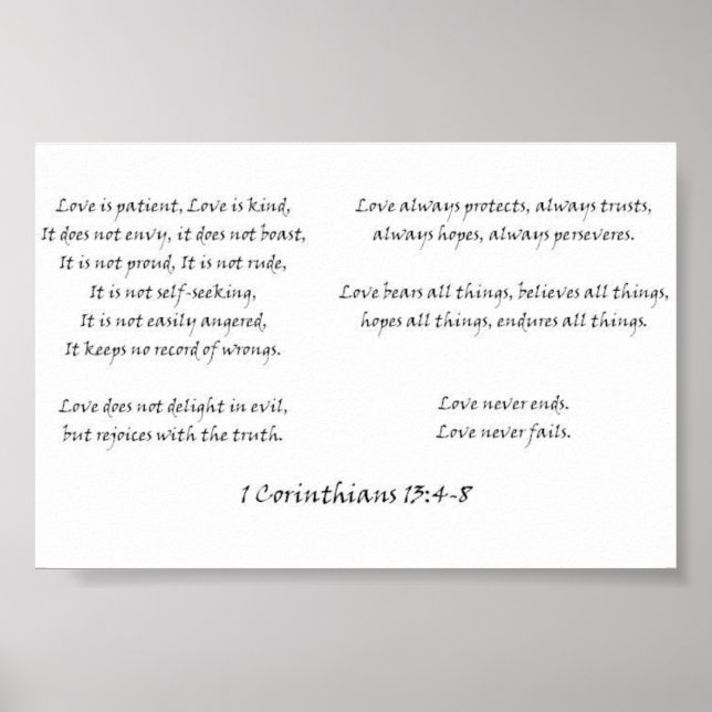 1 Corinthians 13:4-8 Poster (Front)