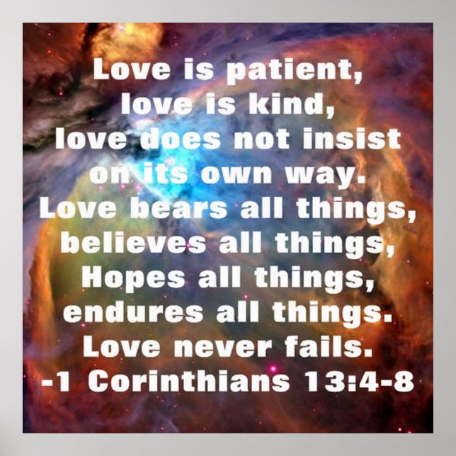 1 Corinthians 13:4-8 Poster (Front)