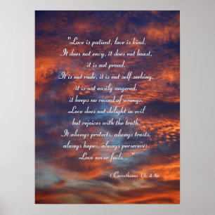 1 Corinthians 13; 4-8a Inspirational Poster