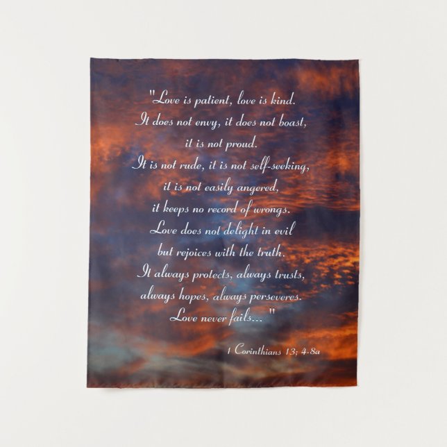 1 Corinthians 13; 4-8a | Inspirational Tapestry (Front)