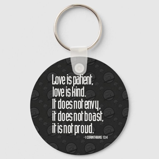 1 Corinthians 13:4 Basic Keychain (Front)