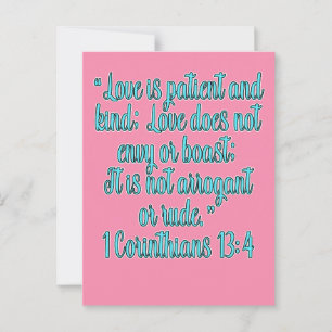 1 Corinthians 13:4 Love Is Patient And Kind Postcard