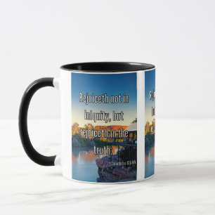1 Corinthians 13:6 Bible Scripture Pic Two-Tone Mug