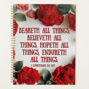 1 Corinthians 13:7 Bible Verse Calendar Planner