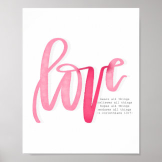 1 Corinthians 13:7 - Love Bears All - Poster