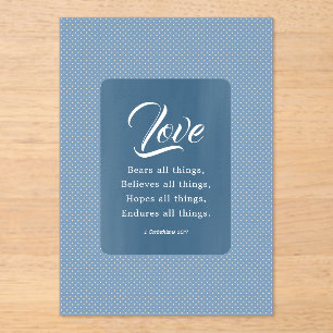 1 Corinthians 13:7 Love Bears All Things Acrylic Invitations
