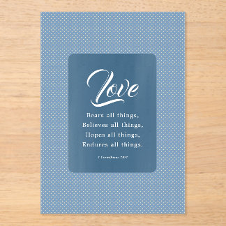 1 Corinthians 13:7 Love Bears All Things Acrylic Invitations