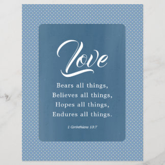 1 Corinthians 13:7 Love Bears All Things Flyer