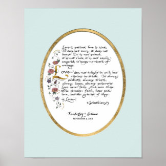 1 Corinthians 13, Love Chapter Christian Scripture Poster
