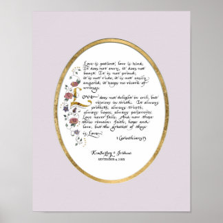 1 Corinthians 13, Love Chapter Christian Scripture Poster