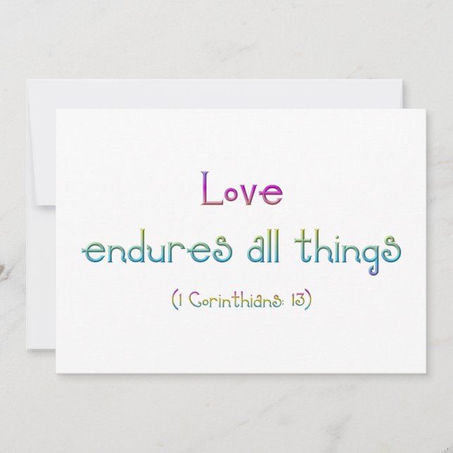 1 Corinthians 13 - Love Endures All Things (Front)