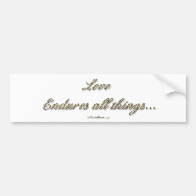 1 Corinthians 13 - Love Endures All Things Bumper Sticker (Front)