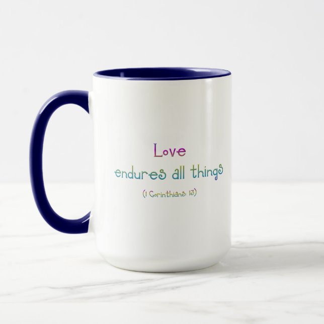 1 Corinthians 13 - Love Endures All Things Mug (Left)